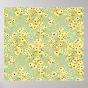 Póster Flores de margarita: Las Acuarelas Oscuras Sin Mar