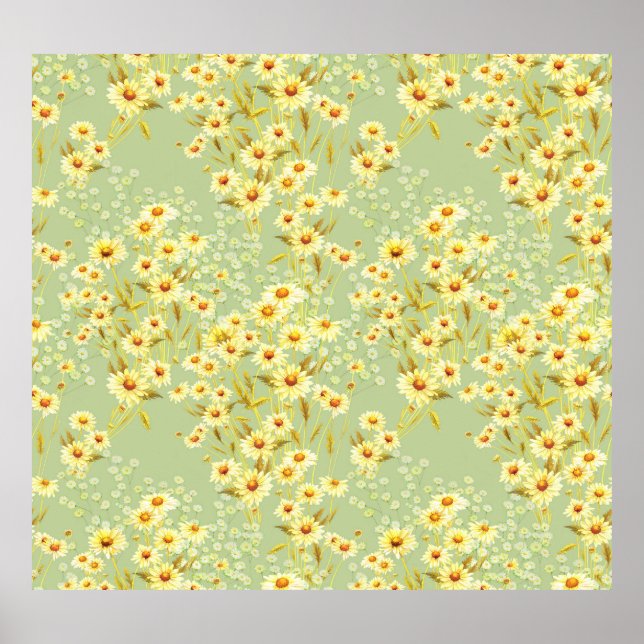 Póster Flores de margarita: Las Acuarelas Oscuras Sin Mar (Frente)