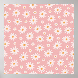 Póster Flores de margarita sin fisuras. Fondo floral