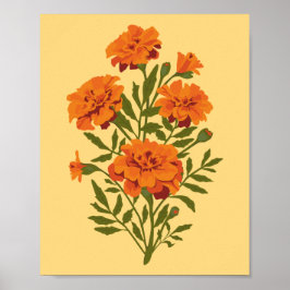 Póster Flores de Marigold
