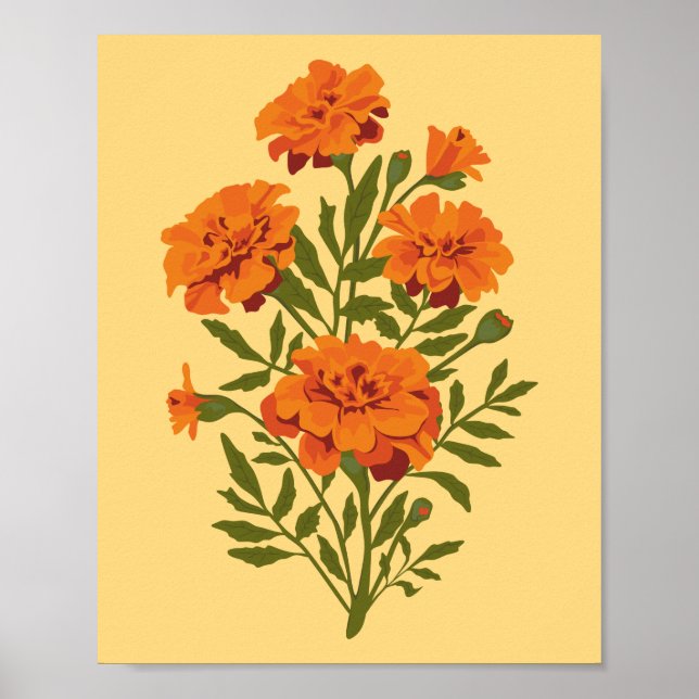 Póster Flores de Marigold (Frente)