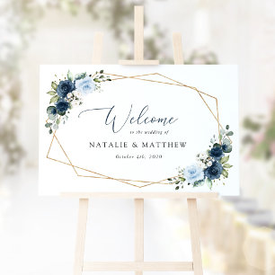 Póster Flores de Marina, Flores Azules, Boho, Bienvenida