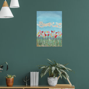Póster Flores de mariposa
