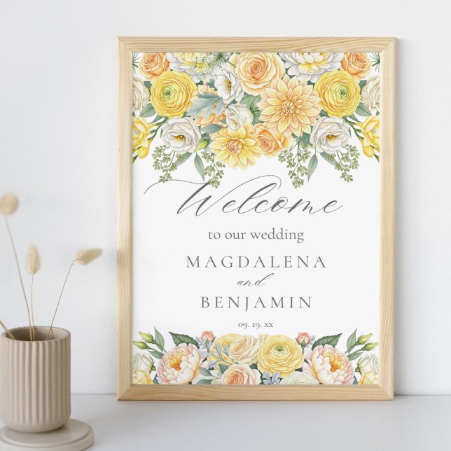 Póster Flores de melocotón amarillas, salvia y vegetación (Subido por el creador)
