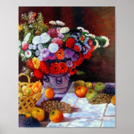 Póster Flores de mono y fruta