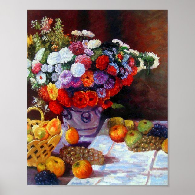Póster Flores de mono y fruta (Frente)