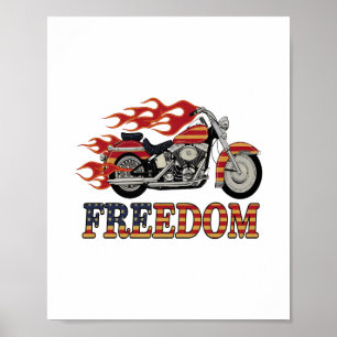 Póster Flores de motocicleta de libertad