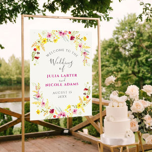 Póster Flores de orquídeas violetas rosadas salvajes Boda