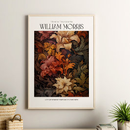 Póster Flores de otoño de William Morris Vintage Terracot