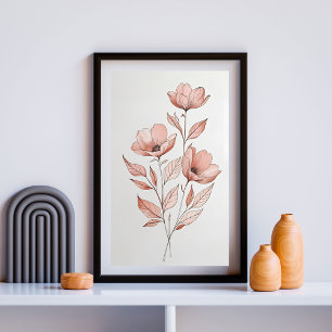Póster Flores de Otoño Minimalistas