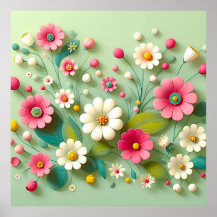 Póster Flores de papel