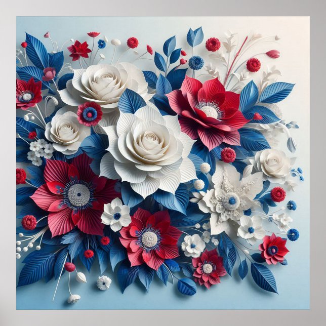 Póster Flores de papel (Frente)