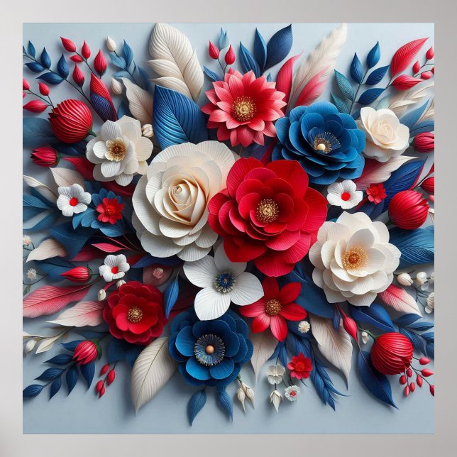 Póster Flores de papel (Frente)