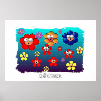 Póster flores de pared