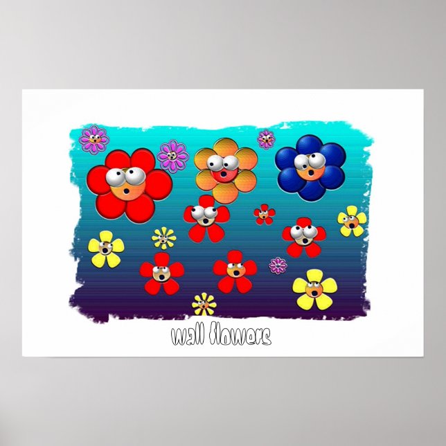 Póster flores de pared (Frente)