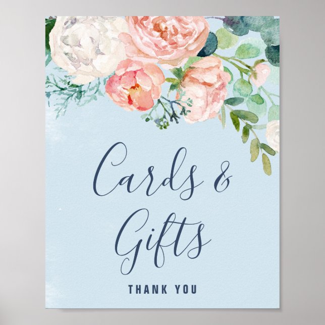 Póster Flores de peonía románticas | Tarjetas y regalos a (Frente)