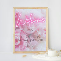 Flores de Peonía Rosa Neon Glow Bienvenida Ducha d