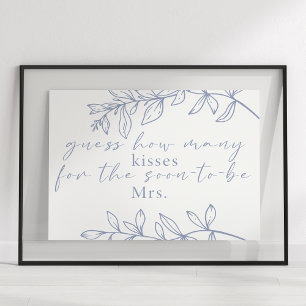 Póster Flores de perwinkle adivinan cuántos besos de jueg