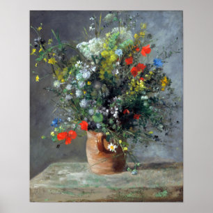 Póster Flores de Pierre-Auguste Renoir en una plaza