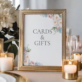Póster FLORES DE PINO AZUL TARJETAS DE Ducha Y REGALO