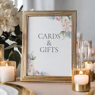 Póster FLORES DE PINO AZUL TARJETAS DE Ducha Y REGALO