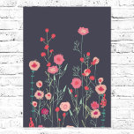 Póster Flores de Plymouth Floral de Boho oscuro<br><div class="desc">Arte botánico bohemio moderno. Bonito holgado sobre un fondo gris oscuro. Inspirado por las flores silvestres que crecen en Plymouth. Arte original de Nic Squirrell.</div>