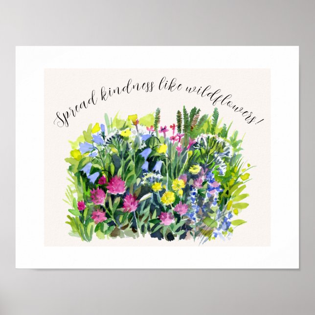 Póster Flores de pradera silvestre difunden amabilidad  (Frente)