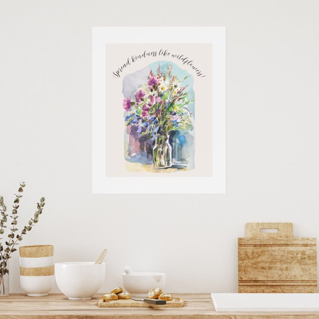 Póster Flores de pradera silvestre difunden amabilidad  (Cocina)