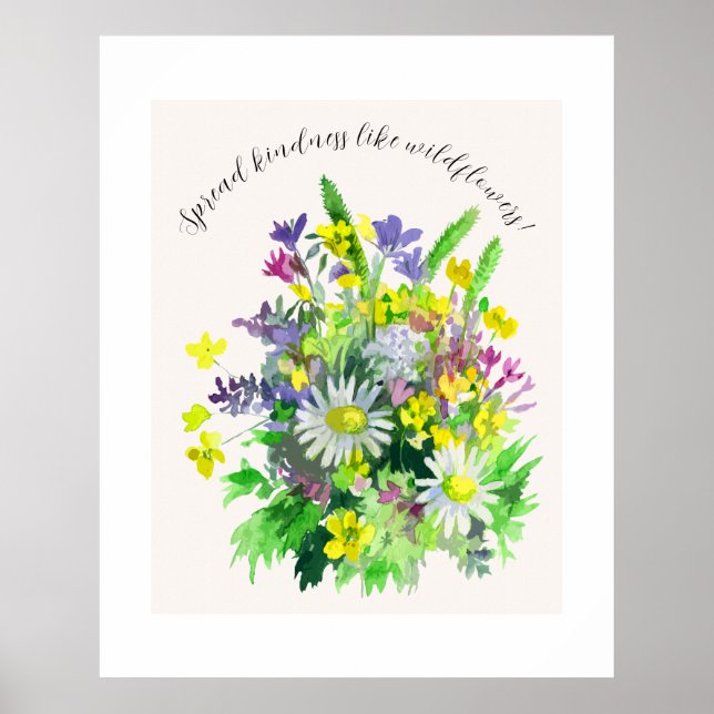 Póster Flores de pradera silvestre difunden amabilidad  (Frente)