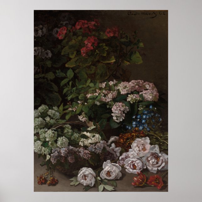 Póster Flores de primavera de Claude Monet (Frente)