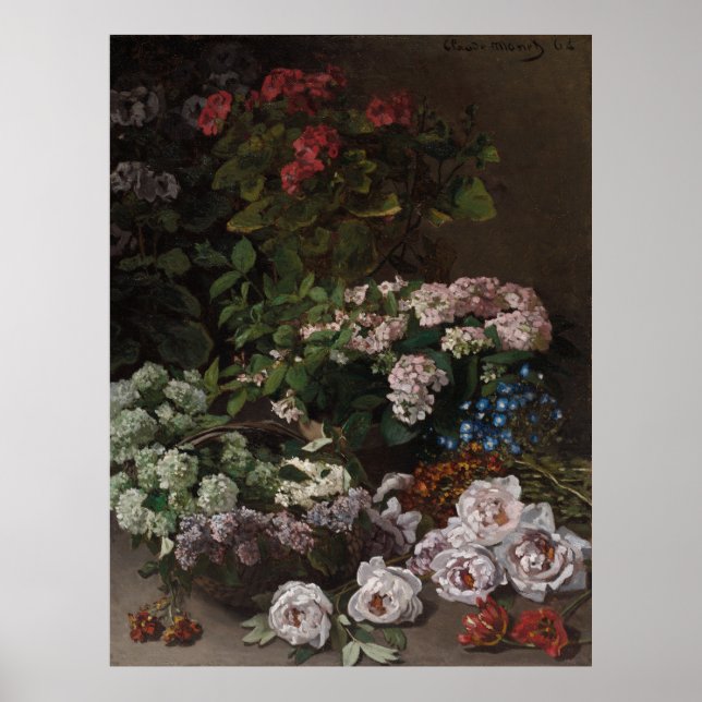 Póster Flores de primavera de Monet (Frente)