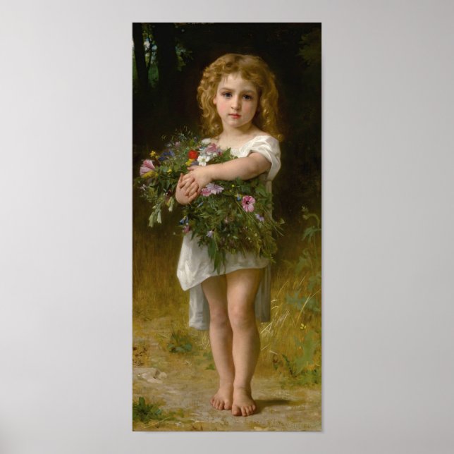 Póster Flores de primavera de William Bouguereau (Frente)