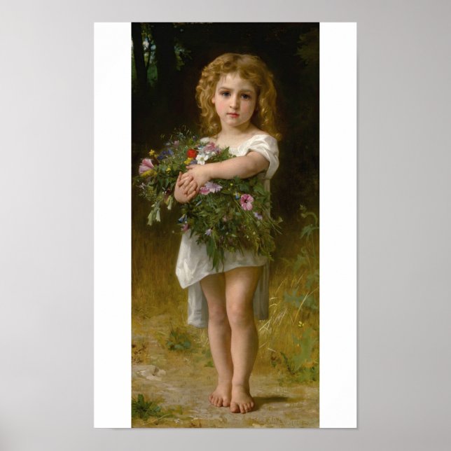 Póster Flores de primavera de William Bouguereau (Frente)