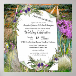 Póster Flores de primavera ecológicas salvajes