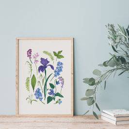 Póster Flores de primavera estilo vintage