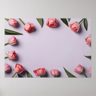 Póster Flores de primavera para Día de San Valentín