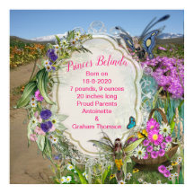 Flores de primavera y hadas mariposas