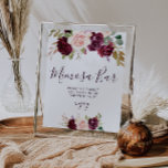 Póster flores de púrpura de ciruela ducha de novia seña d<br><div class="desc">Un diseño floral con hermosas flores de ciruela morada. El texto y los colores de este poster de signos se pueden editar.</div>