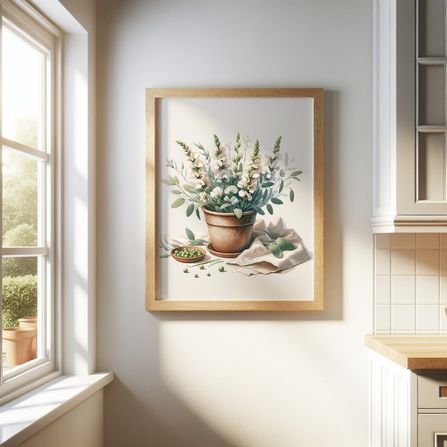 Póster Flores de salvia y dulce en maceta de arcilla (Subido por el creador)