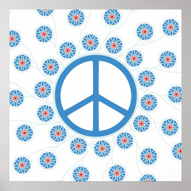 Póster Flores de signos de paz (Frente)