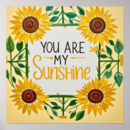 Póster Flores de sol brillantes, tú eres mi sol