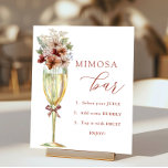 Póster Flores de terracota y ducha de champán Mimosa Bar<br><div class="desc">Cambiar las direcciones y personalizar mediante el formulario de plantilla.</div>