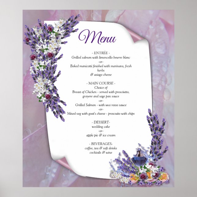 Póster Flores de tubérculo y lavanda (Frente)