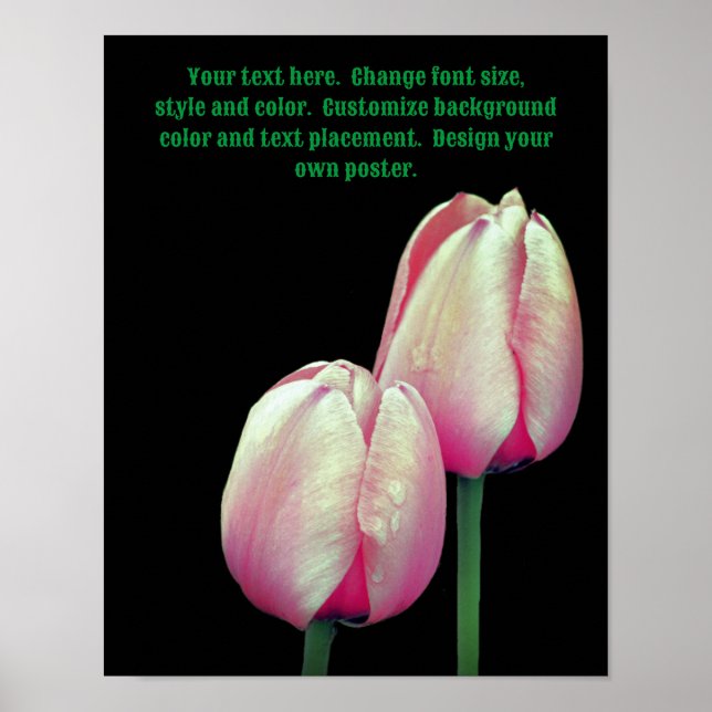 Póster Flores De Tulipanes Rosa Crean Las Propias (Frente)