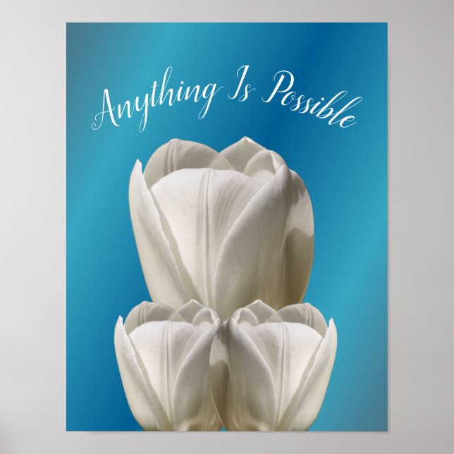 Póster Flores De Tulipanes Todo Es Posible Inspirador (Frente)