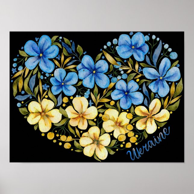 Póster Flores de Ucrania por la paz, (Frente)