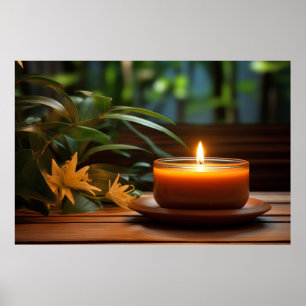 Póster Flores de velas tranquilas y tranquilas