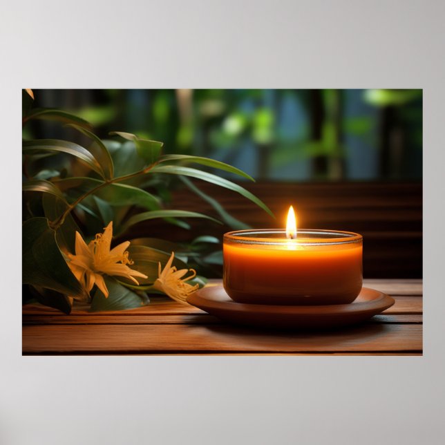 Póster Flores de velas tranquilas y tranquilas (Frente)