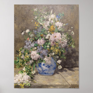 Póster Flores de verano, aceite sobre lienzo. A. Renoir v
