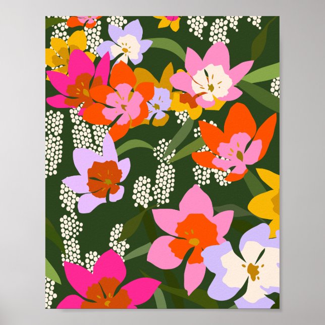 Póster Flores de verano coloridas (Frente)